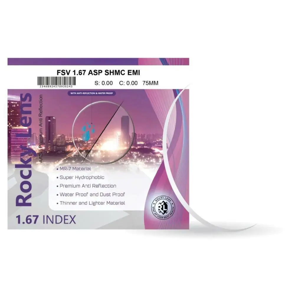 Tròng kính ROCKY 1.67 ASP Chống Tia UV 400