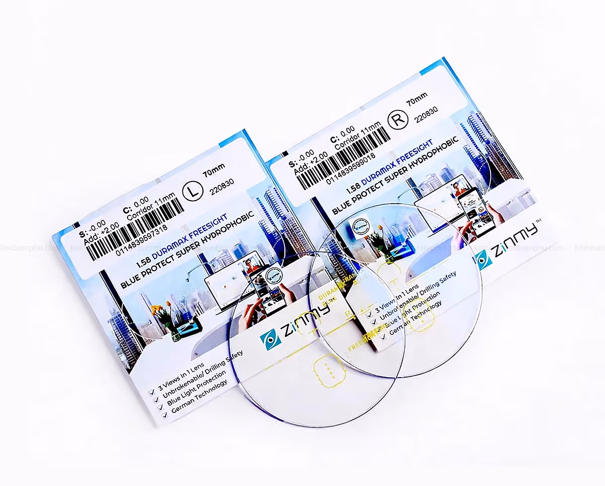 Tròng Kính Lọc Ánh Sáng Xanh Zinmy 1.58 As Duramax Blue Protect